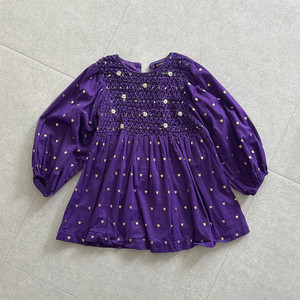 봉주르다이어리 퍼플하트 스모크 블라우스 12사이즈 ㅡ 택포 5만