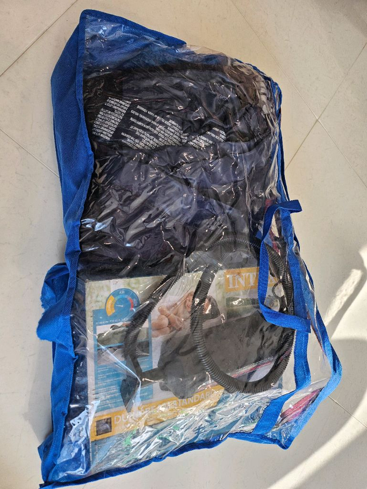 인텍스 풋펌프 + 에어매트 세트--1