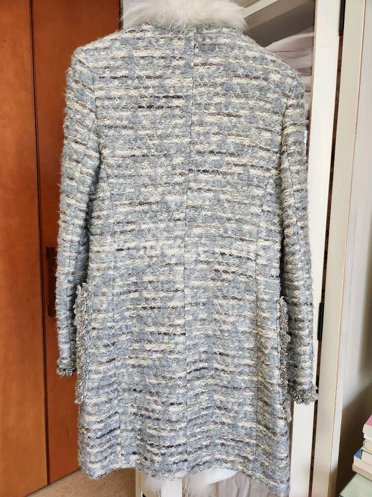 오브제 트위드 롱자켓. 55, 이탈리아 원단--3