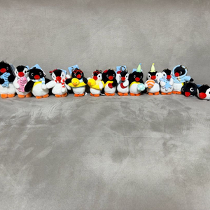 정품 핑구 핑가 피쉬 더블하트 오리튜브 파티 보따리 키링 인