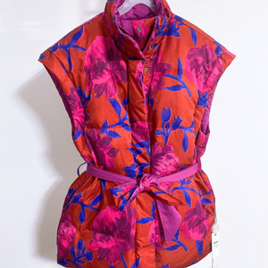 (새옷)(36사이즈)오일릴리여자오리털벨티드루즈핏양면패딩조끼