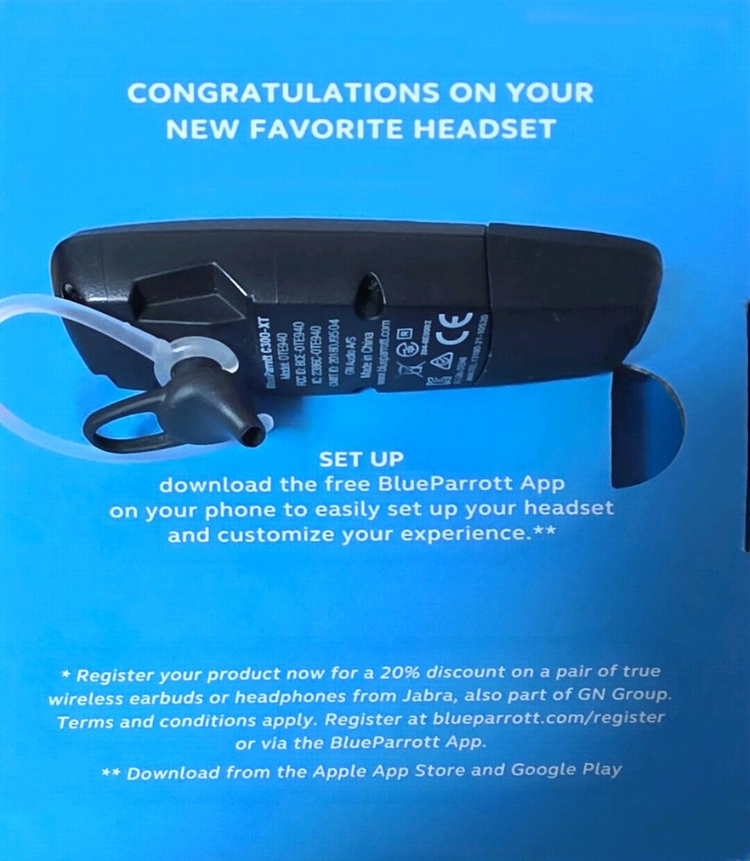 Jabra 블루패럿 C300-XT 헤드셋 이미지
