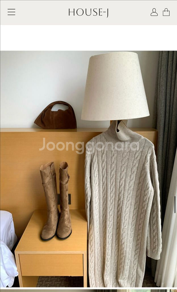 하우스제이 케이블 니트 터틀넥 스웨터--2