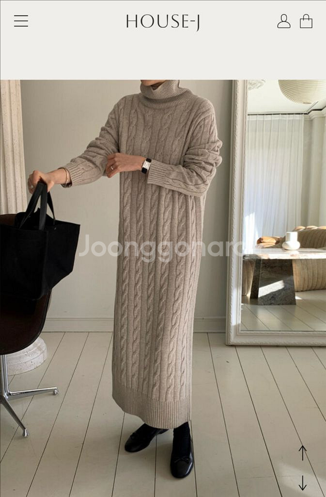 하우스제이 케이블 니트 터틀넥 스웨터--4