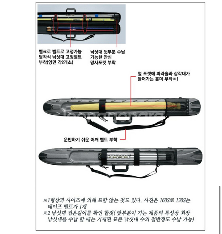 시마노 로드케이스 돌돔 낚시가방 블랙 160S RC-072H (미사용)--3