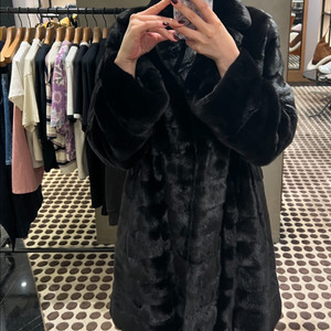 진도 블랙 그라마 밍크 코트 66 상태 최상급