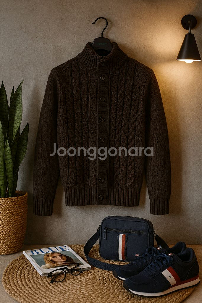 타미힐피거 케이블 니트 가디건--0