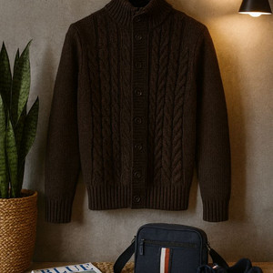 타미힐피거 케이블 니트 가디건