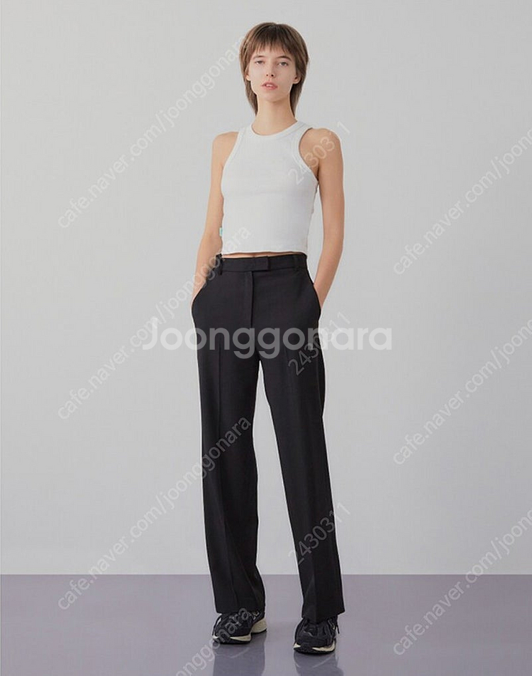 인스턴트펑크 클래식 스트레이트 핏 슬랙스 블랙 스몰--1