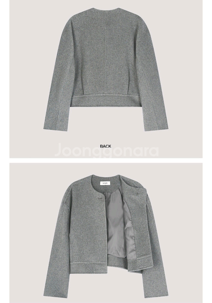 울자켓 쉬즈미스 보브 쥬크 모직코트 캐시미어 핸드메이드--2