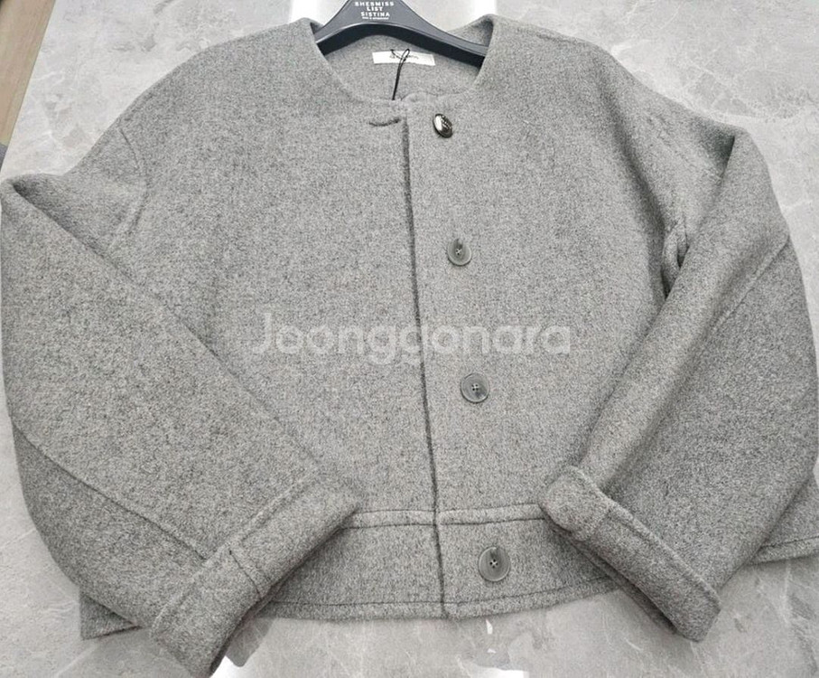 울자켓 쉬즈미스 보브 쥬크 모직코트 캐시미어 핸드메이드--4