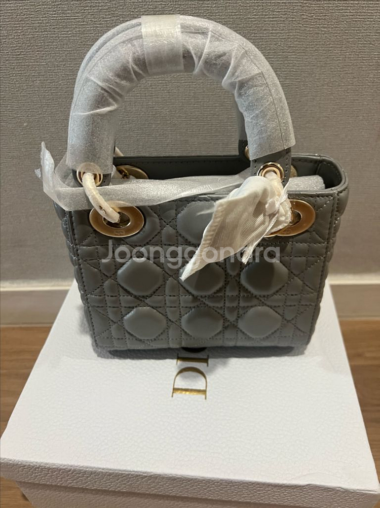 디올 레이디백 그레이 미니--0
