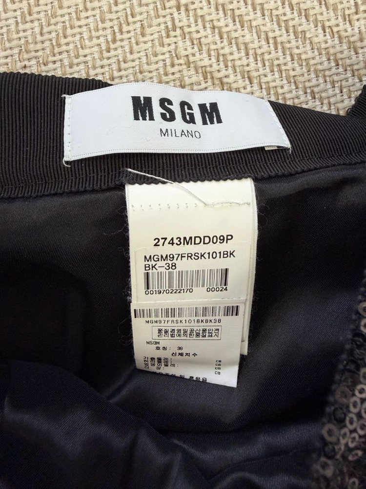 매장판정품) MSGM 스팽글 플리츠 스커트 38--5