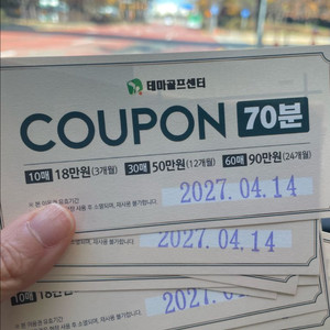 테마골프센터 연습권 주중주말 가능 9장 70분권