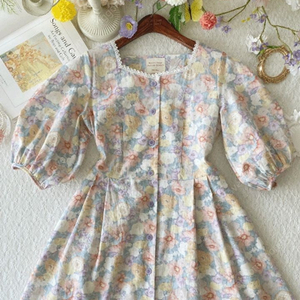 딸기쨈프로젝트 수채화 꽃안개 원피스 드레스 새상품