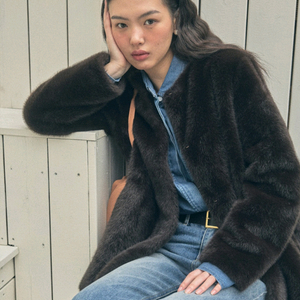 유어네임히얼 클래식 퍼 하프코트 에코밍크 16만