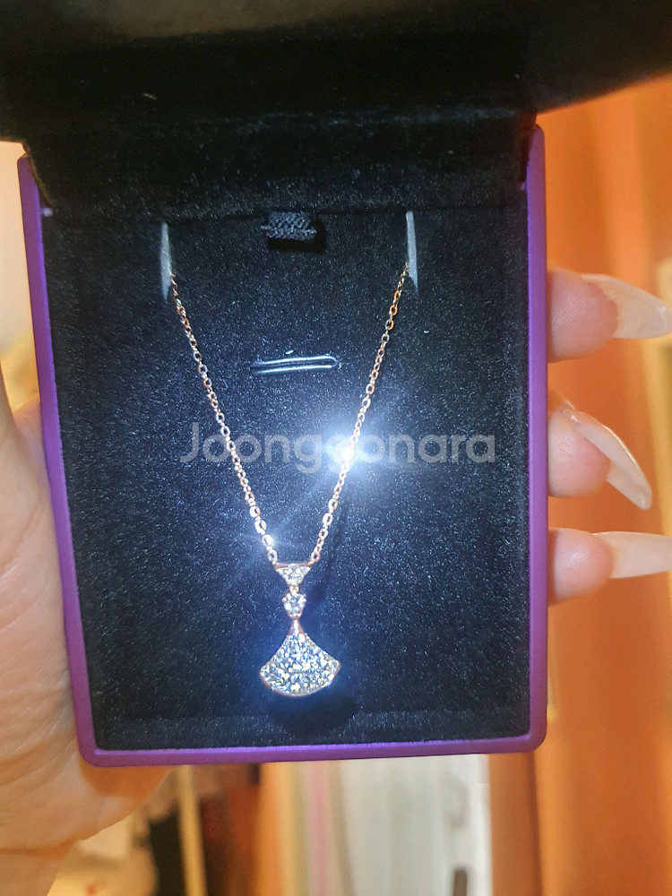 불ㄱㄹ 디바스 로즈골드 보석 목걸이 (925실버)--2