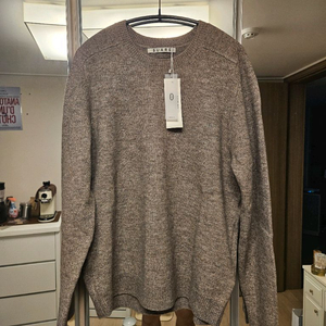 수아레/ 25fw 울 새들니트 애쉬토프 색상 / L