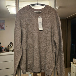 수아레/ 25fw 울 새들니트 애쉬토프 색상 / L