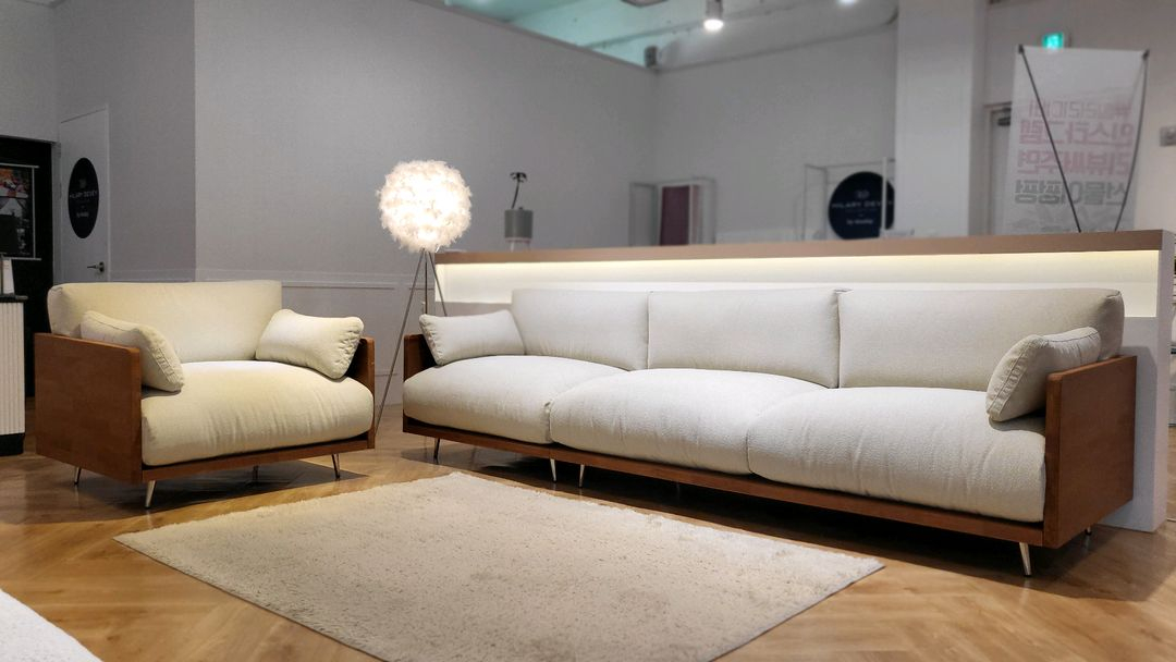 예쁜거실소파 세트! ( 모듈 + 원목 +페브릭 ) 전시새상품!! 이미지