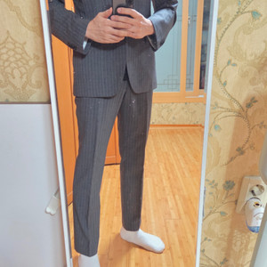 andz 엔드지 남성 그레이 스트라이프 정장 세트 수트