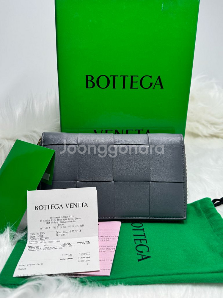 보테가베네타 카세트 지퍼 어라운드 지갑--0