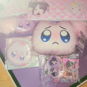 (현물)니디걸 오버도즈 삐엔 삐엥 고양이 솜인형 키링 뱃지 아메 초텐 이미지