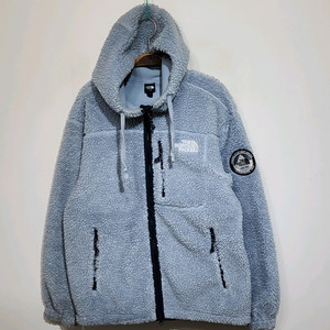 (L) 노스페이스 플리스 점퍼 하늘색 뽀글이 후리스 후드자켓