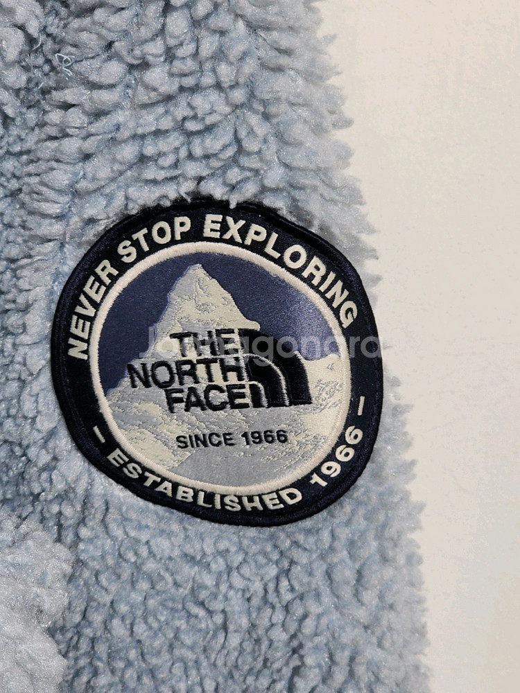 (L) 노스페이스 플리스 점퍼 하늘색 뽀글이 후리스 후드자켓--4