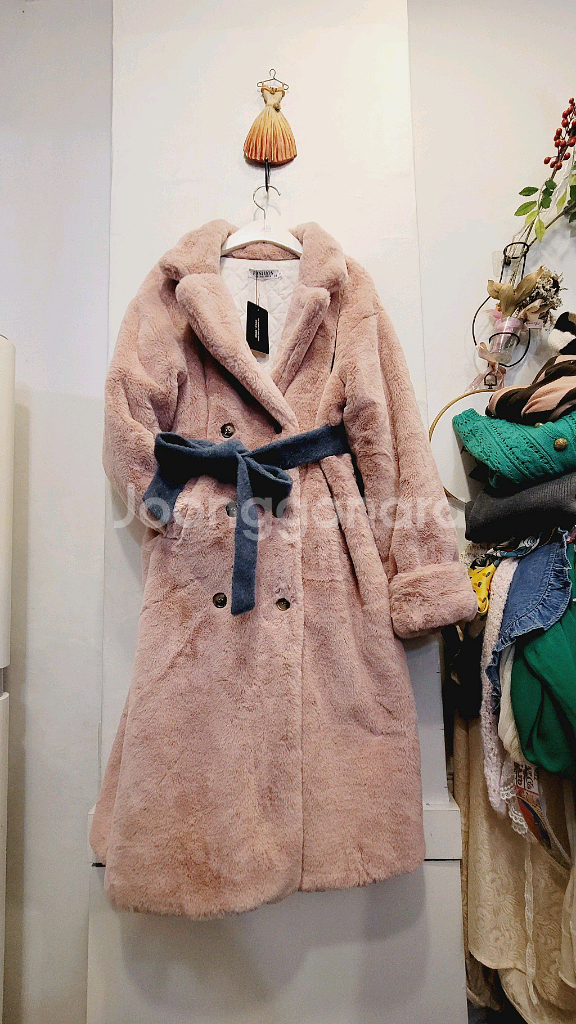 에코 밍크퍼 롱코트--0