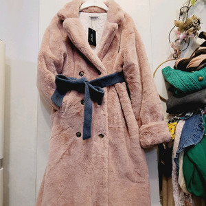 에코 밍크퍼 롱코트