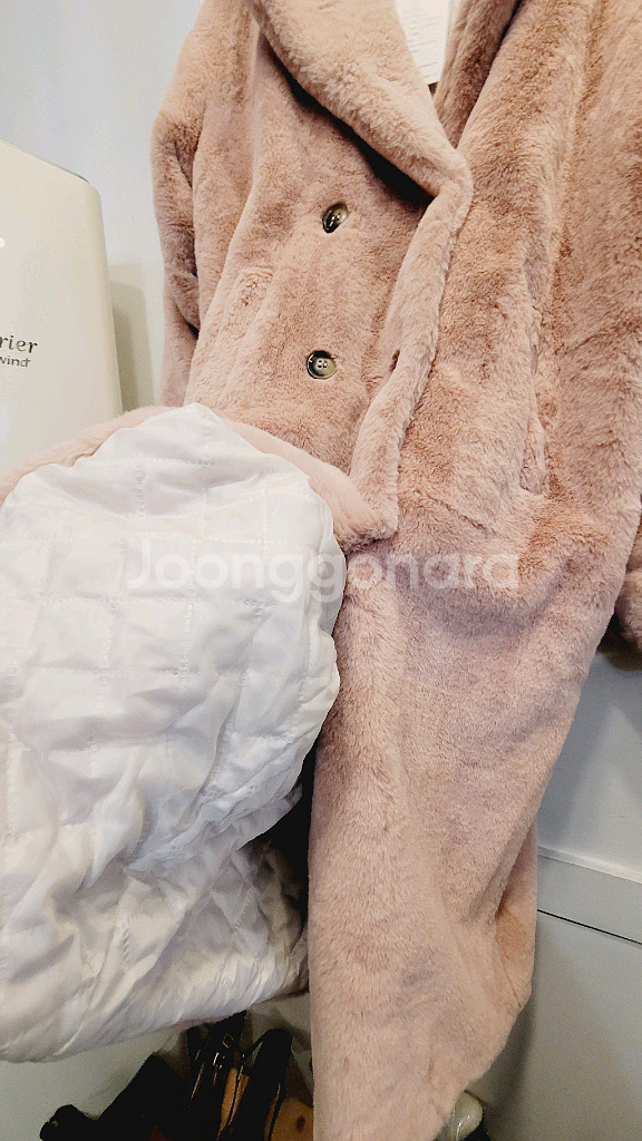 에코 밍크퍼 롱코트--4