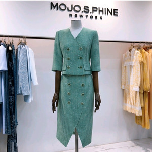 모조에스핀 그린 트위드 정장세트