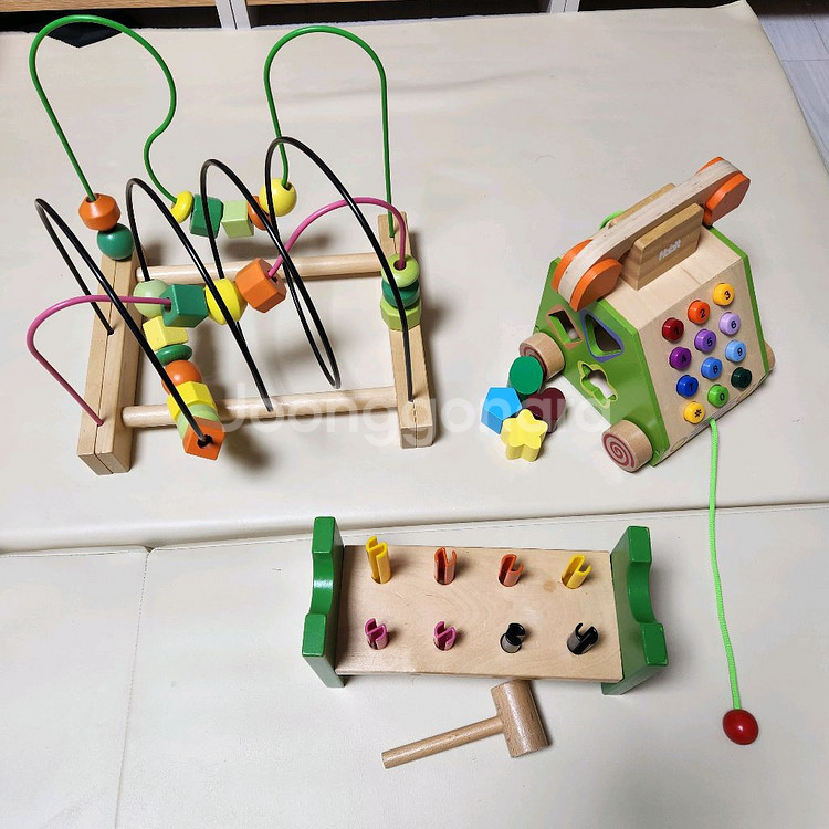 숲소리 원목블럭, 원목 교구, 원목 장난감, 원목 전화기, 모형끼기, 이케아 구슬꿰기--2