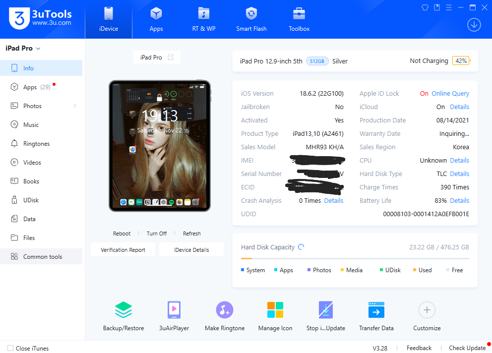 아이패드 프로 12.9 5세대 512 셀룰러 실버 이미지