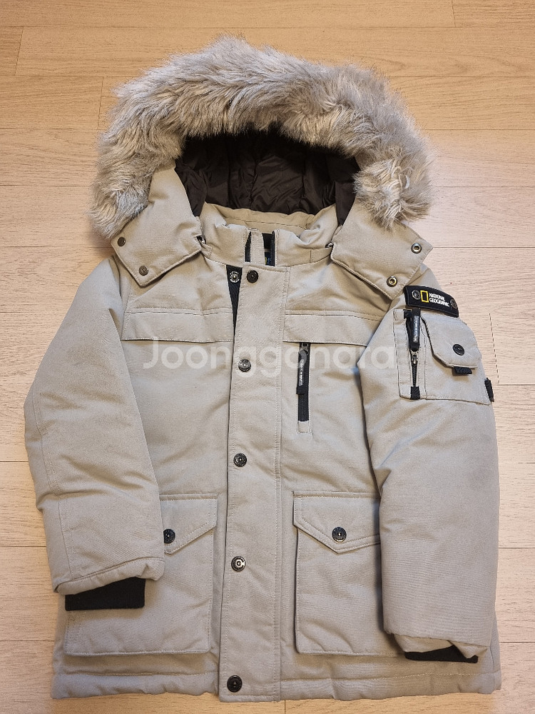 내셔널지오그래픽 아동 패딩점퍼 120 오리털 잠바 (탑텐 뽀글이점퍼 드림)--0