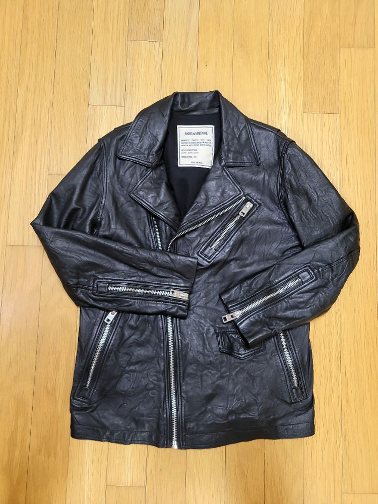 새상품급 쟈딕엔볼테르 크링클 양가죽 자켓--2