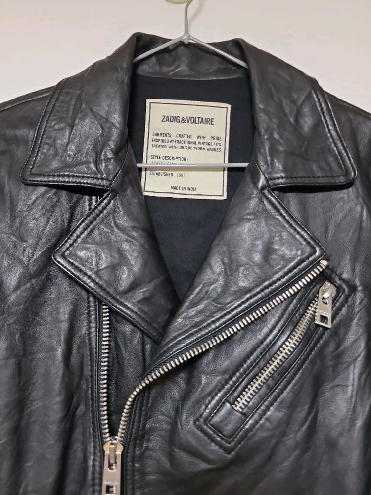 새상품급 쟈딕엔볼테르 크링클 양가죽 자켓--4