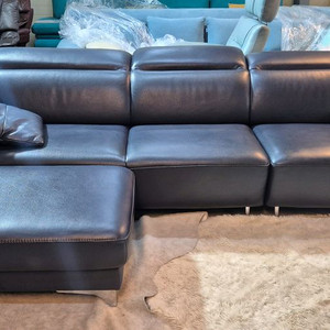 자코모 로저스 슈렁큰 천연통가죽 4인 소파쇼파(헤드레스트기능)+스툴