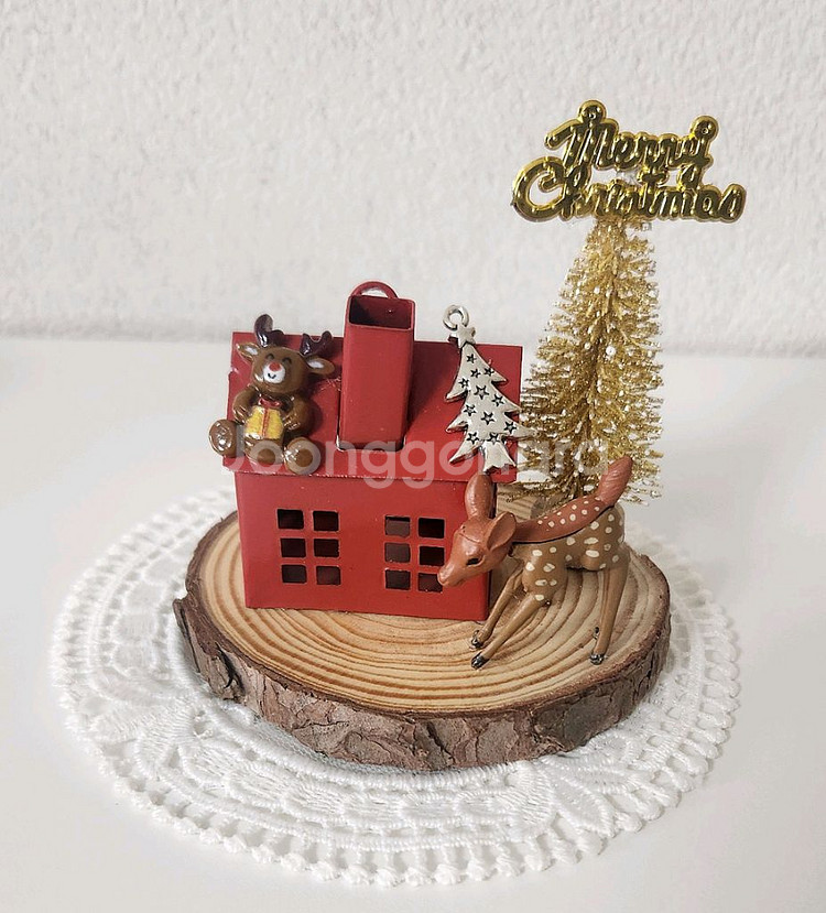 새상품)철제하우스 미니트리 사슴 인테리어소품--0