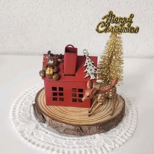 새상품)철제하우스 미니트리 사슴 인테리어소품