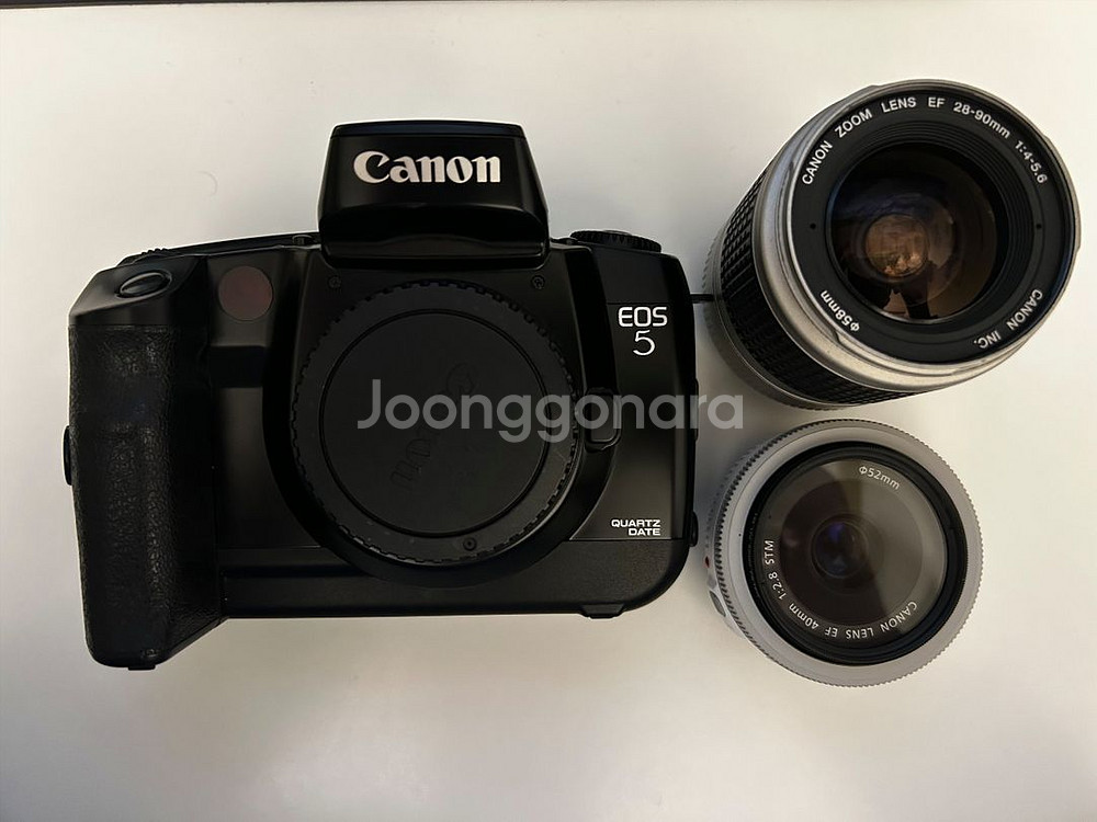 캐논 EOS 5 필름카메라 + 렌즈 2개 세트--0