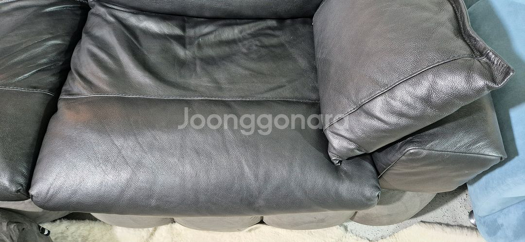 체리쉬 마에스트로 이태리 천연 통가죽 3인 소파+스툴--7