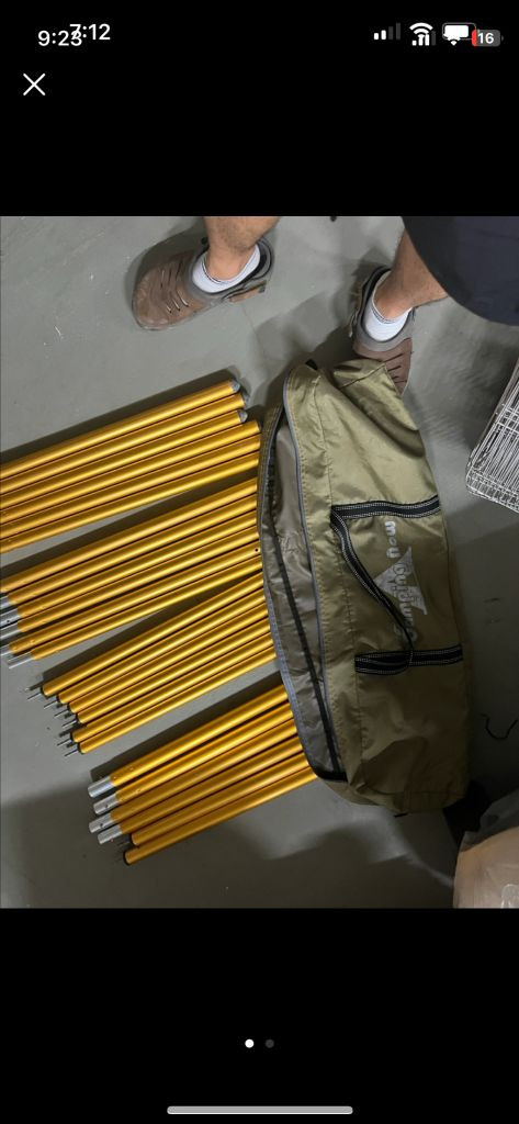 빈슨메시프 파라솔 투톤 2단 꺽임 아이보리 프로파일 캠핑 a폴대 브라켓 캠핑홀릭 티 면타프 폴대 이미지