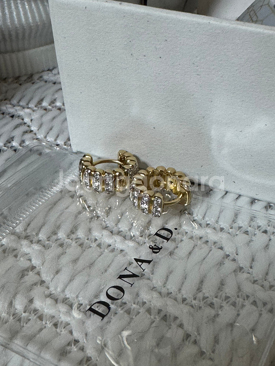 도나앤디 니스 14K 골드 다이아몬드 이터너티 귀걸이 (m사이즈)--1