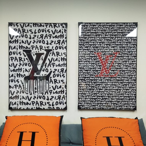 루이비통그림 루이비통액자 루이비통 로고 대형 그림액지 그림 액자 팝아트 인테리어소품 명품그림 명품액자 꽃 그램액자