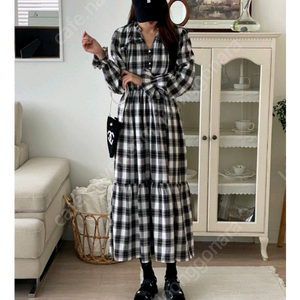(새상품)에보원피스,빅사이즈원피스,임산부원피스,광폭원피스,체크원피스 이미지