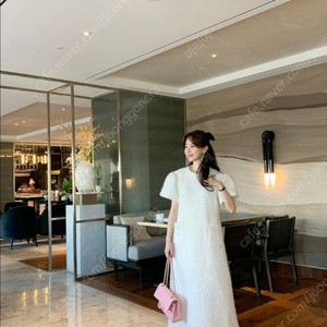 바이씨니 by ssiny 리본진주원피스 부클 퍼 반팔 퍼프 플레어 셀프웨딩 생일룩 연팔룩 파티룩 이미지