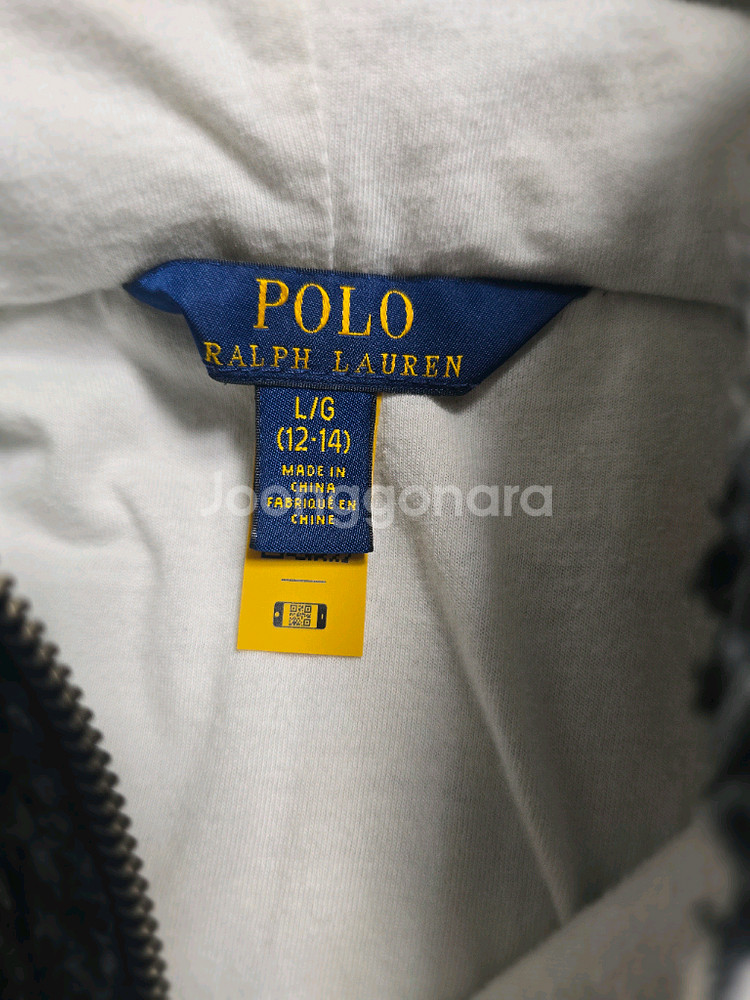 폴로 랄프로렌 체크 후드 집업 100 140--1