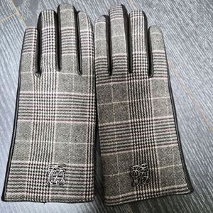 여성용 가죽 콤비 체크장갑 루이까또즈 기모